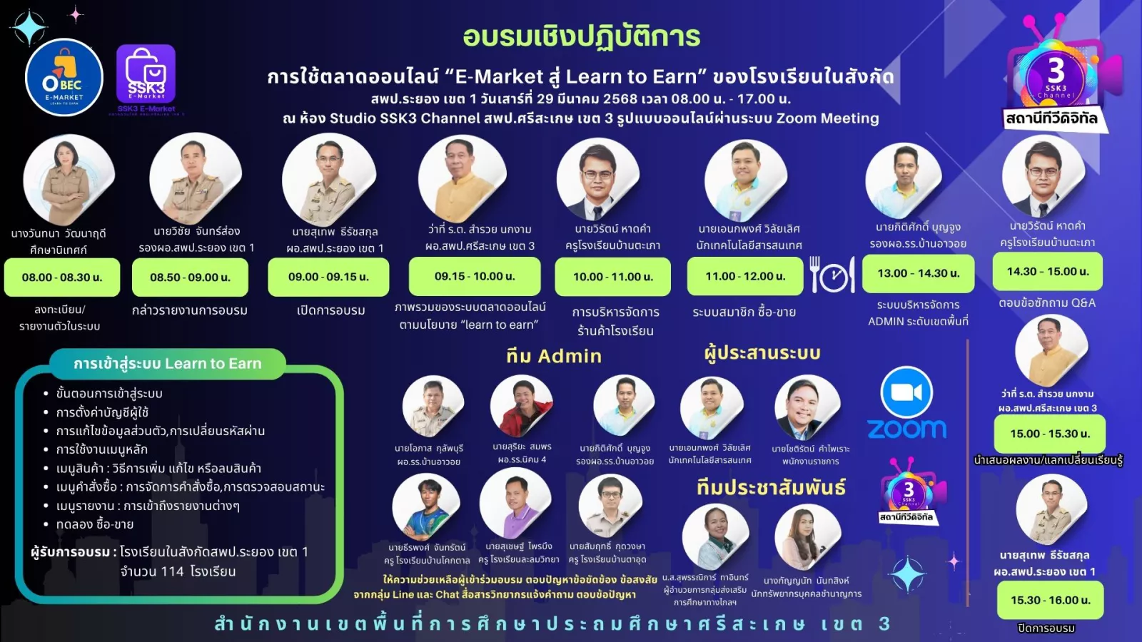 วิทยากรอบรมเชิงปฏิบัติการออนไลน์ ระบบตลาดออนไลน์ E-Market สู่ Learn to Earn (รุ่นที่ 2)