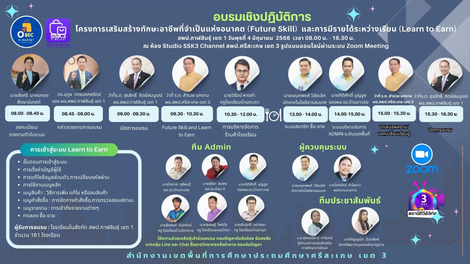 วิทยากรอบรมเชิงปฏิบัติการออนไลน์ ระบบตลาดออนไลน์ E-Market สู่ Learn to Earn (รุ่นที่ 6)
