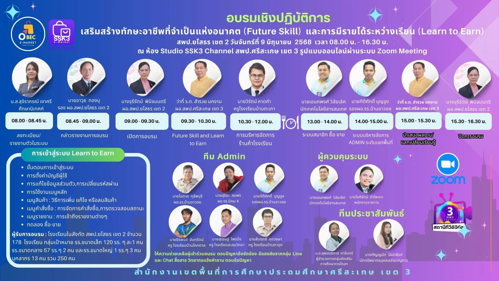 วิทยากรอบรมเชิงปฏิบัติการออนไลน์ ระบบตลาดออนไลน์ E-Market สู่ Learn to Earn (รุ่นที่ 7)