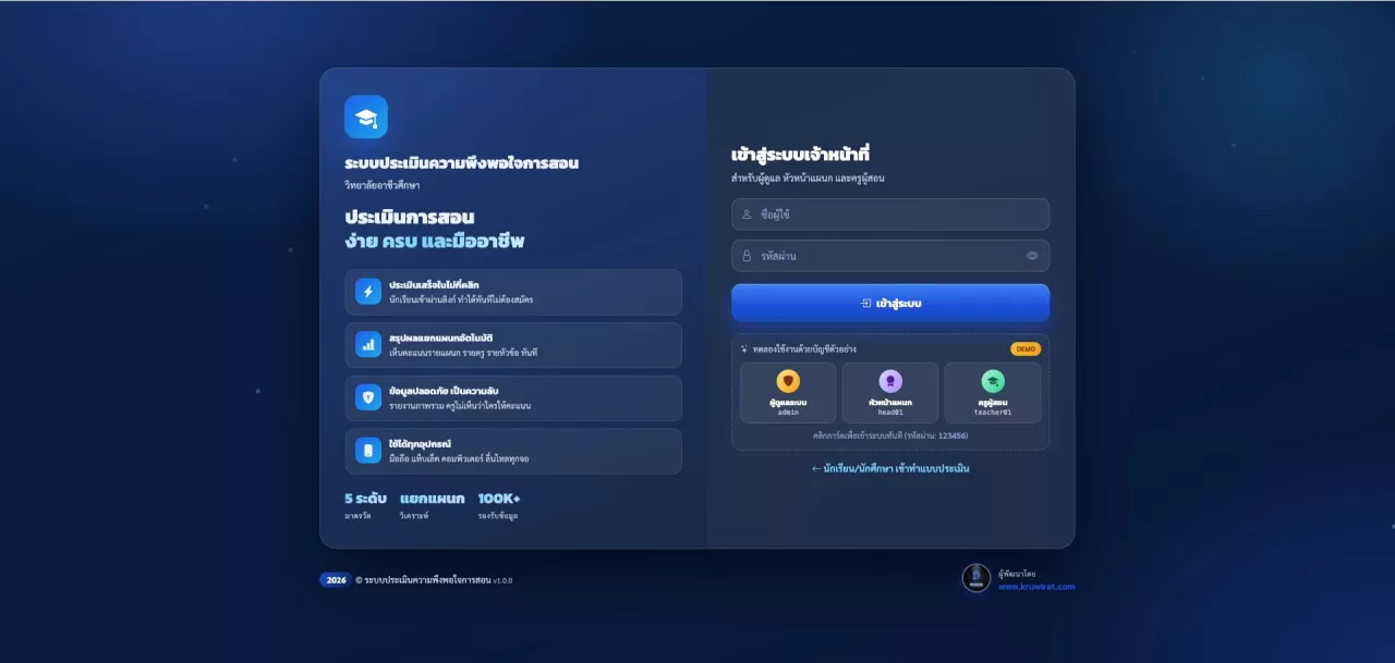 ระบบประเมินความพึงพอใจการจัดการเรียนการสอน (TSS)