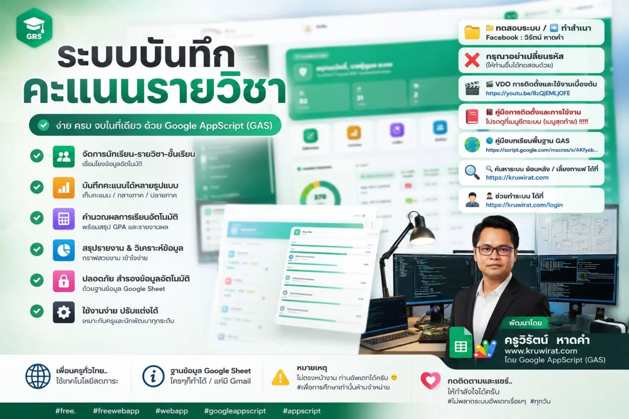 ระบบบันทึกคะแนนรายวิชา (GRS)
