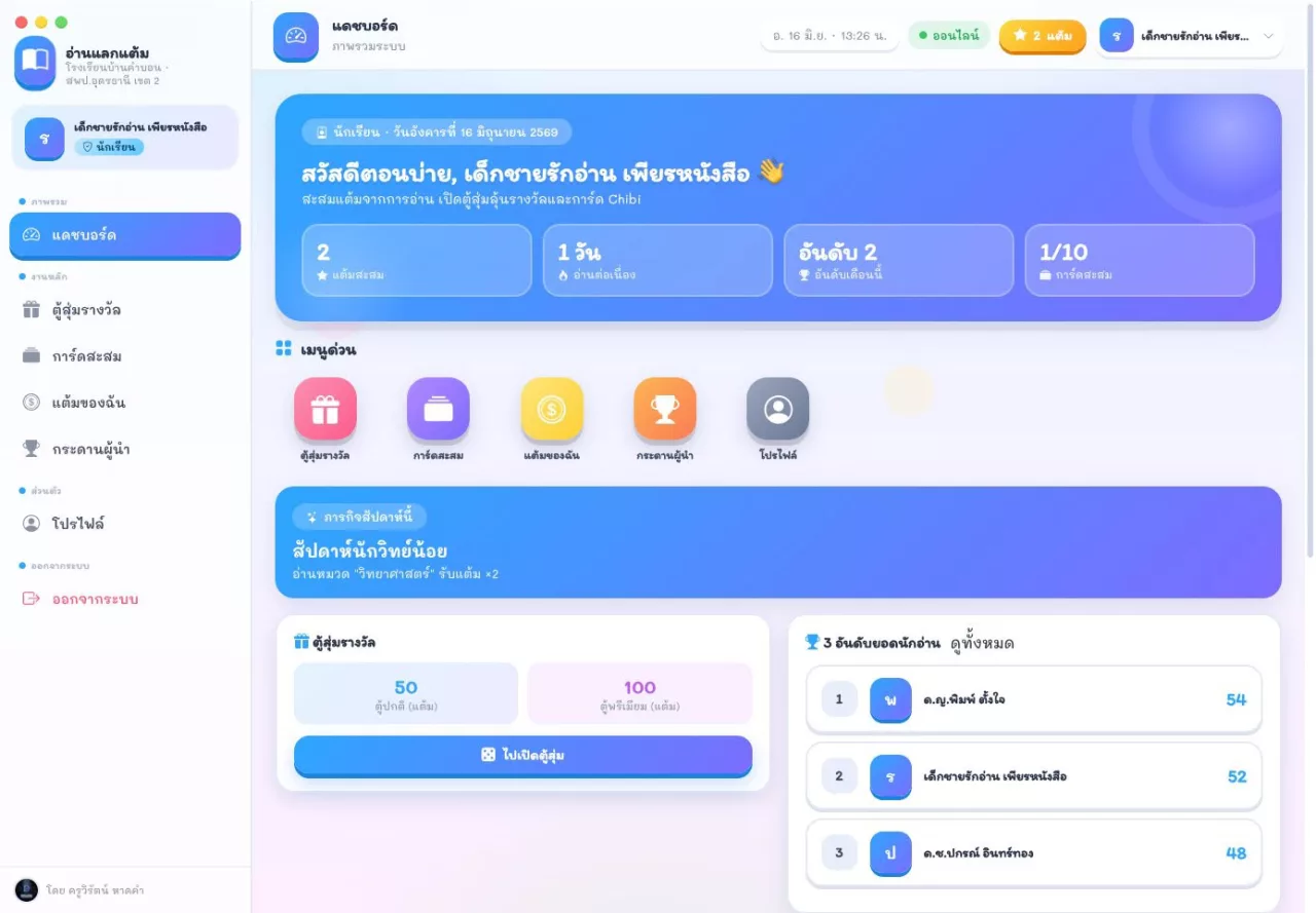ระบบกิจกรรมอ่านแลกแต้ม (RXP)