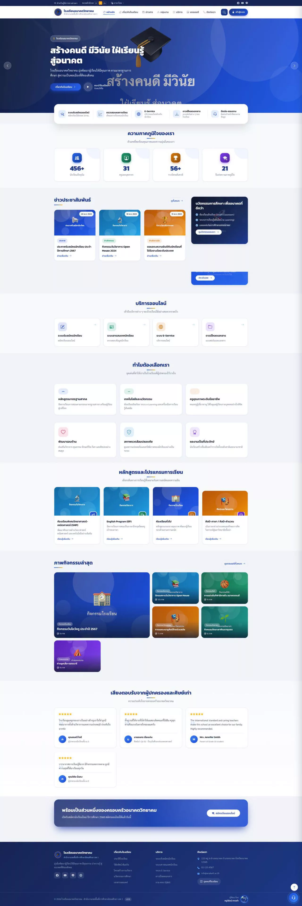 ระบบเว็บไซต์โรงเรียน (PHP + MySQL) v.3
